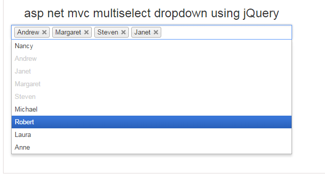 Simple Multi Select Dropdown Example Using JQuery In Asp.net